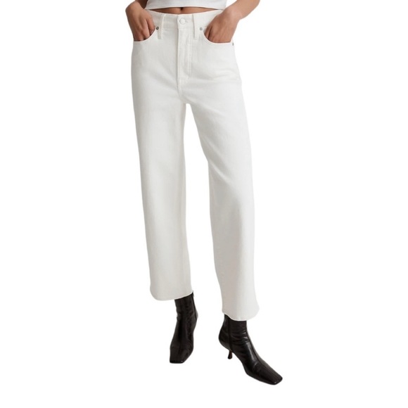 Madewell The Perfect Vintage Wide Leg Crop Jeans in tile white size 23 - Picture 1 of 6